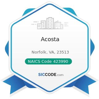 Acosta - NAICS Code 423990 - Other Miscellaneous Durable Goods Merchant Wholesalers