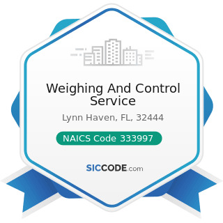 Weighing And Control Service - NAICS Code 333997 - Scale and Balance Manufacturing