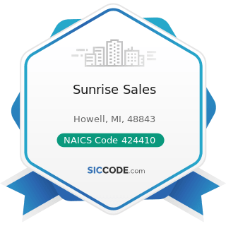 Sunrise Sales - NAICS Code 424410 - General Line Grocery Merchant Wholesalers