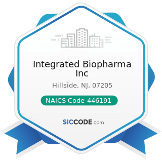 Integrated Biopharma Inc - NAICS Code 446191 - Food (Health) Supplement Stores