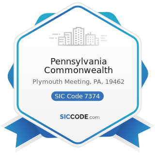Pennsylvania Commonwealth - SIC Code 7374 - Computer Processing and Data Preparation and...