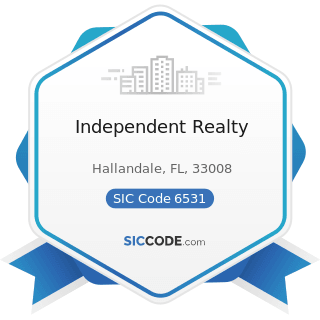 Independent Realty - SIC Code 6531 - Real Estate Agents and Managers