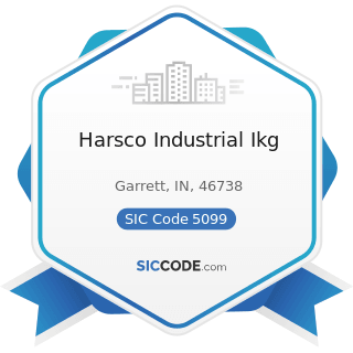 Harsco Industrial Ikg - SIC Code 5099 - Durable Goods, Not Elsewhere Classified