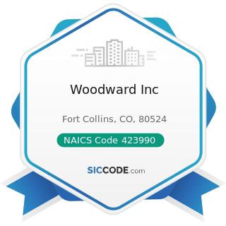 Woodward Inc - NAICS Code 423990 - Other Miscellaneous Durable Goods Merchant Wholesalers
