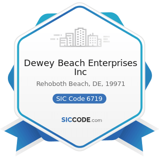 Dewey Beach Enterprises Inc - SIC Code 6719 - Offices of Holding Companies, Not Elsewhere...