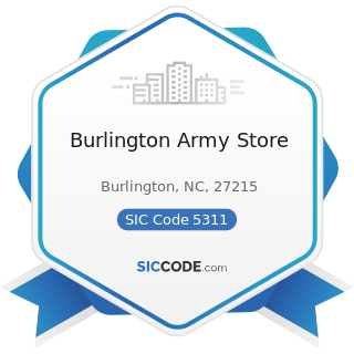 Burlington Army Store - SIC Code 5311 - Department Stores