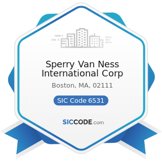 Sperry Van Ness International Corp - SIC Code 6531 - Real Estate Agents and Managers