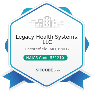 Legacy Health Systems, LLC - NAICS Code 531210 - Offices of Real Estate Agents and Brokers
