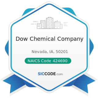 Dow Chemical Company - NAICS Code 424690 - Other Chemical and Allied Products Merchant...