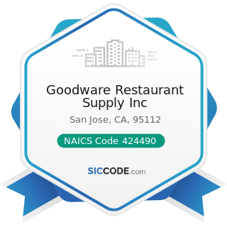 Goodware Restaurant Supply Inc - NAICS Code 424490 - Other Grocery and Related Products Merchant...