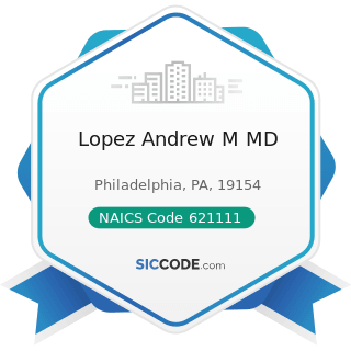 Lopez Andrew M MD - NAICS Code 621111 - Offices of Physicians (except Mental Health Specialists)