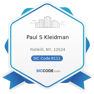 Paul S Kleidman - SIC Code 8111 - Legal Services