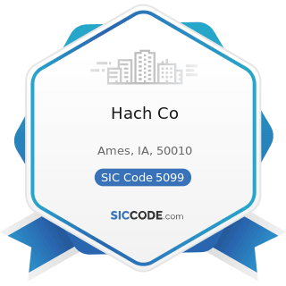 Hach Co - SIC Code 5099 - Durable Goods, Not Elsewhere Classified
