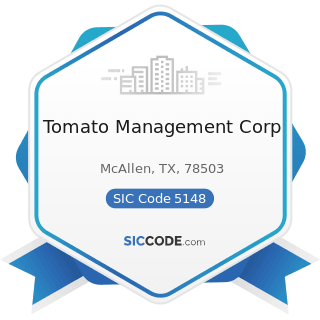 Tomato Management Corp - SIC Code 5148 - Fresh Fruits and Vegetables
