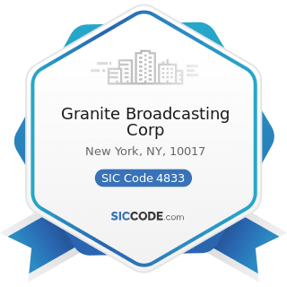 Granite Broadcasting Corp - SIC Code 4833 - Television Broadcasting Stations