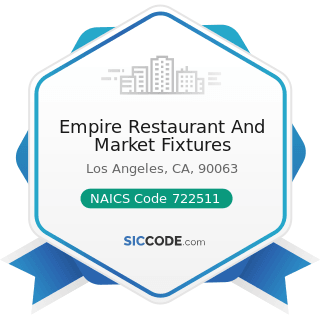 Empire Restaurant And Market Fixtures - NAICS Code 722511 - Full-Service Restaurants