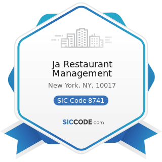 Ja Restaurant Management - SIC Code 8741 - Management Services