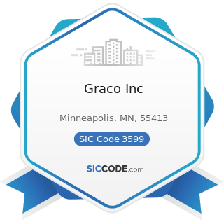 Graco Inc - SIC Code 3599 - Industrial and Commercial Machinery and Equipment, Not Elsewhere...