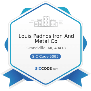 Louis Padnos Iron And Metal Co - SIC Code 5093 - Scrap and Waste Materials