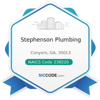 Stephenson Plumbing - NAICS Code 238220 - Plumbing, Heating, and Air-Conditioning Contractors