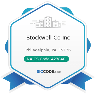 Stockwell Co Inc - NAICS Code 423840 - Industrial Supplies Merchant Wholesalers