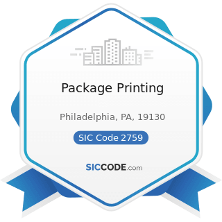 Package Printing - SIC Code 2759 - Commercial Printing, Not Elsewhere Classified