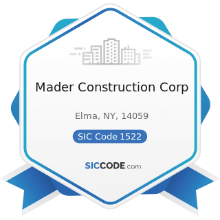 Mader Construction Corp - SIC Code 1522 - General Contractors-Residential Buildings, other than...
