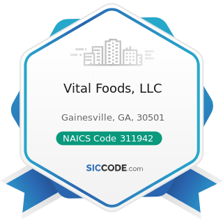 Vital Foods, LLC - NAICS Code 311942 - Spice and Extract Manufacturing