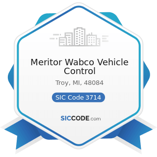 Meritor Wabco Vehicle Control - SIC Code 3714 - Motor Vehicle Parts and Accessories