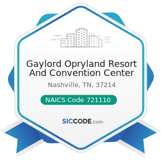 Gaylord Opryland Resort And Convention Center - NAICS Code 721110 - Hotels (except Casino...