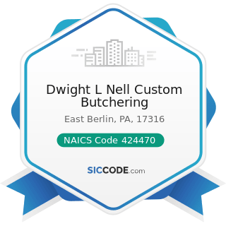 Dwight L Nell Custom Butchering - NAICS Code 424470 - Meat and Meat Product Merchant Wholesalers