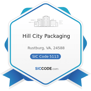 Hill City Packaging - SIC Code 5113 - Industrial and Personal Service Paper