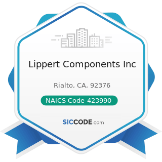 Lippert Components Inc - NAICS Code 423990 - Other Miscellaneous Durable Goods Merchant...