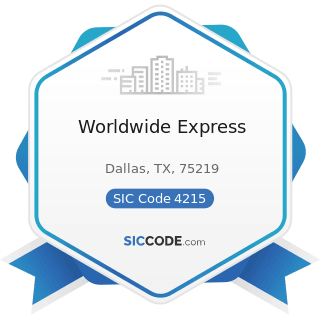 Worldwide Express - SIC Code 4215 - Courier Services, except by Air