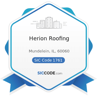 Herion Roofing - SIC Code 1761 - Roofing, Siding, and Sheet Metal Work