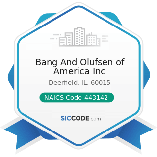 Bang And Olufsen of America Inc - NAICS Code 443142 - Electronics Stores