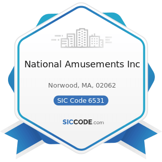 National Amusements Inc - SIC Code 6531 - Real Estate Agents and Managers