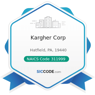 Kargher Corp - NAICS Code 311999 - All Other Miscellaneous Food Manufacturing