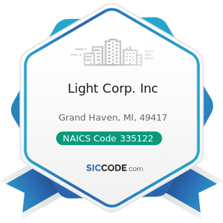 Light Corp. Inc - NAICS Code 335122 - Commercial, Industrial, and Institutional Electric...