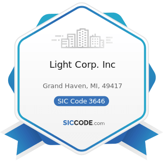 Light Corp. Inc - SIC Code 3646 - Commercial, Industrial, and Institutional Electric Lighting...