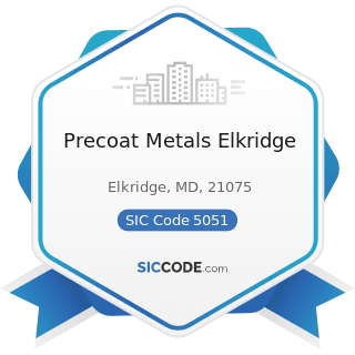 Precoat Metals Elkridge - SIC Code 5051 - Metals Service Centers and Offices