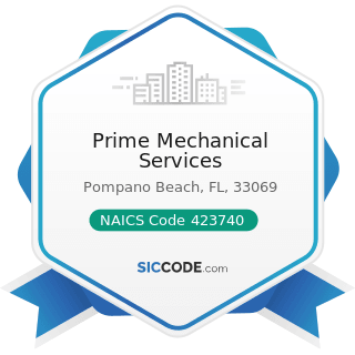 Prime Mechanical Services - NAICS Code 423740 - Refrigeration Equipment and Supplies Merchant...