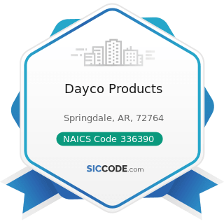 Dayco Products - NAICS Code 336390 - Other Motor Vehicle Parts Manufacturing