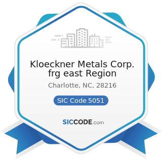 Kloeckner Metals Corp. frg east Region - SIC Code 5051 - Metals Service Centers and Offices