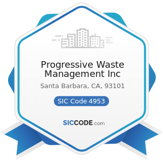 Progressive Waste Management Inc - SIC Code 4953 - Refuse Systems