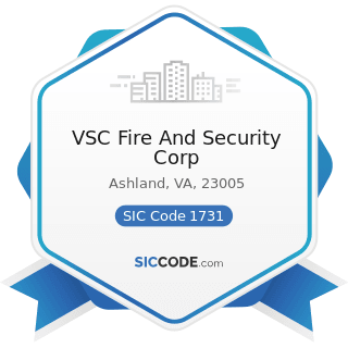 VSC Fire And Security Corp - SIC Code 1731 - Electrical Work