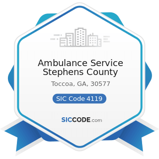 Ambulance Service Stephens County - SIC Code 4119 - Local Passenger Transportation, Not...