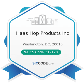 Haas Hop Products Inc - NAICS Code 312120 - Breweries