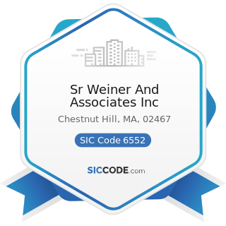 Sr Weiner And Associates Inc - SIC Code 6552 - Land Subdividers and Developers, except Cemeteries