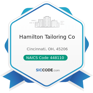 Hamilton Tailoring Co - NAICS Code 448110 - Men's Clothing Stores